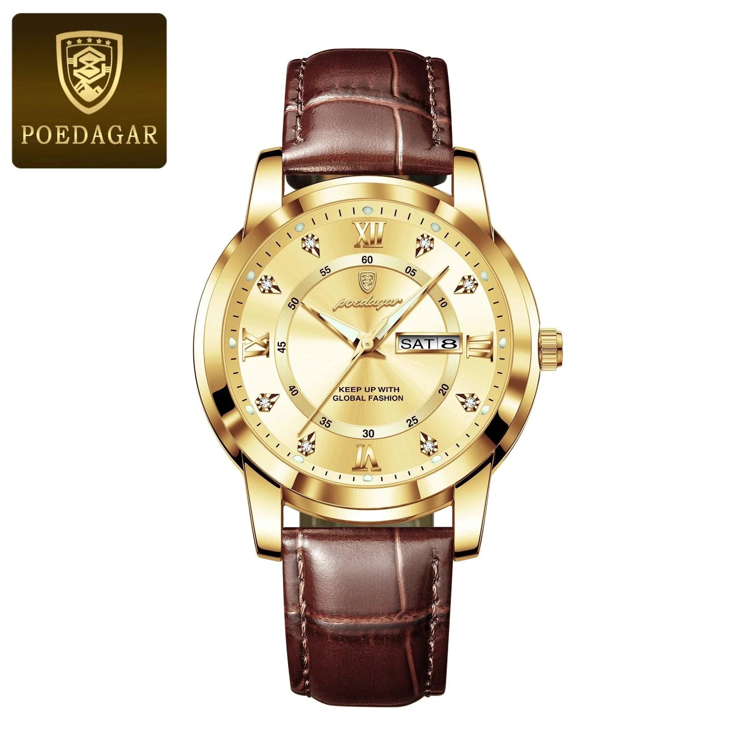 Reloj de Cuarzo de Lujo para Hombre POEDAGAR - Impermeable y Luminiscente