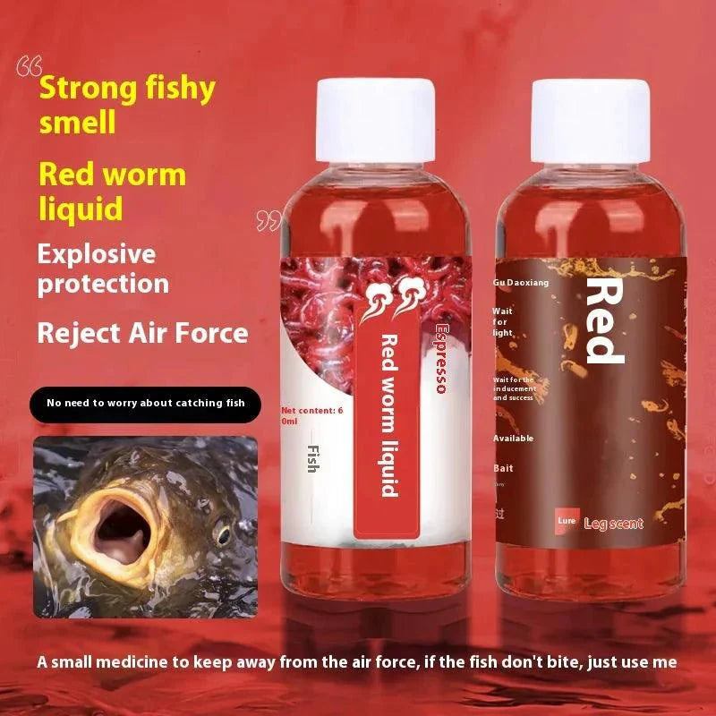 Líquido de Pesca Premium de Gusano Rojo – Cebo Ideal para Carpas