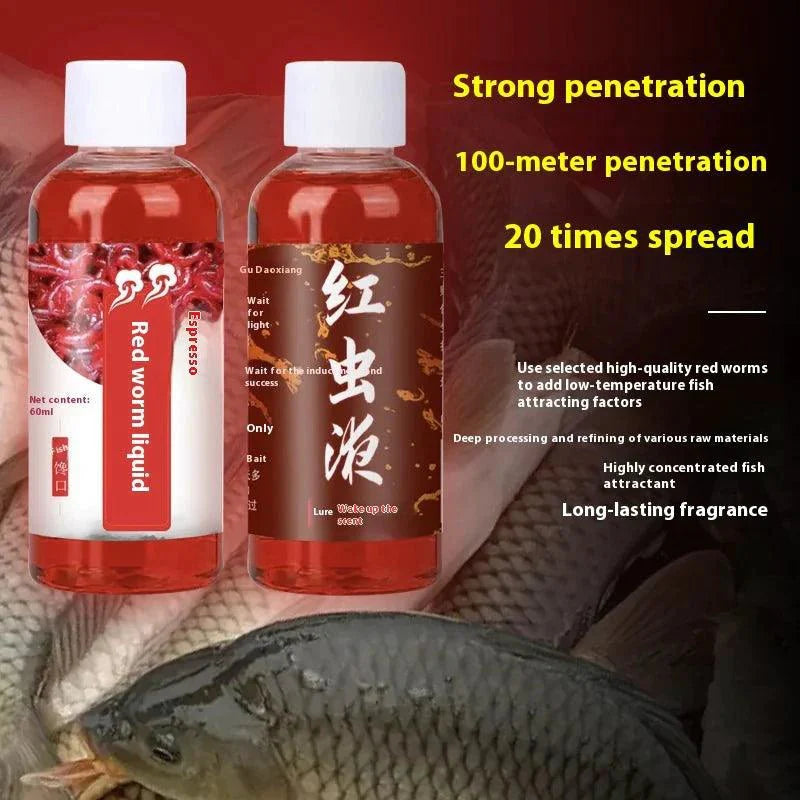 Líquido de Pesca Premium de Gusano Rojo – Cebo Ideal para Carpas