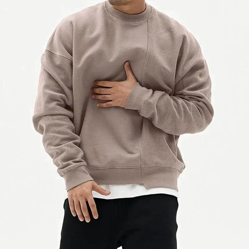Pull en tricot à col rond ample pour hommes