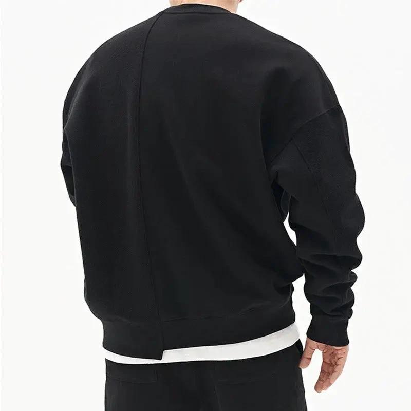 Pull en tricot à col rond ample pour hommes