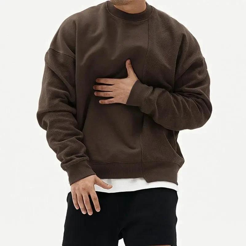 Pull en tricot à col rond ample pour hommes