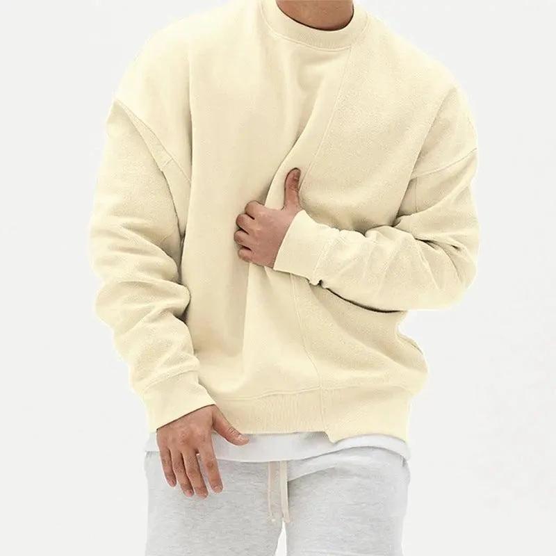 Pull en tricot à col rond ample pour hommes