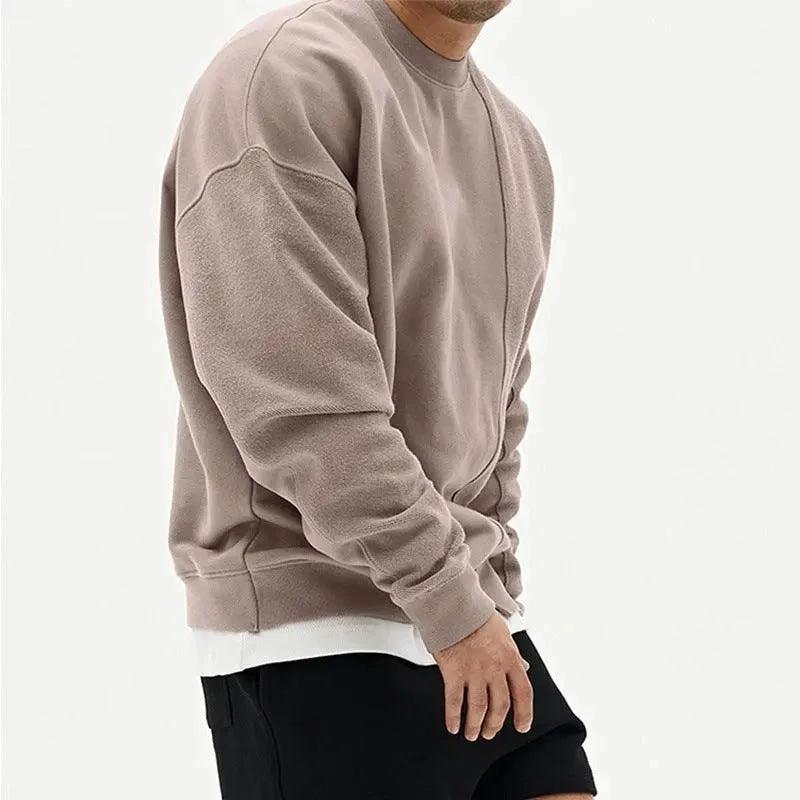 Pull en tricot à col rond ample pour hommes