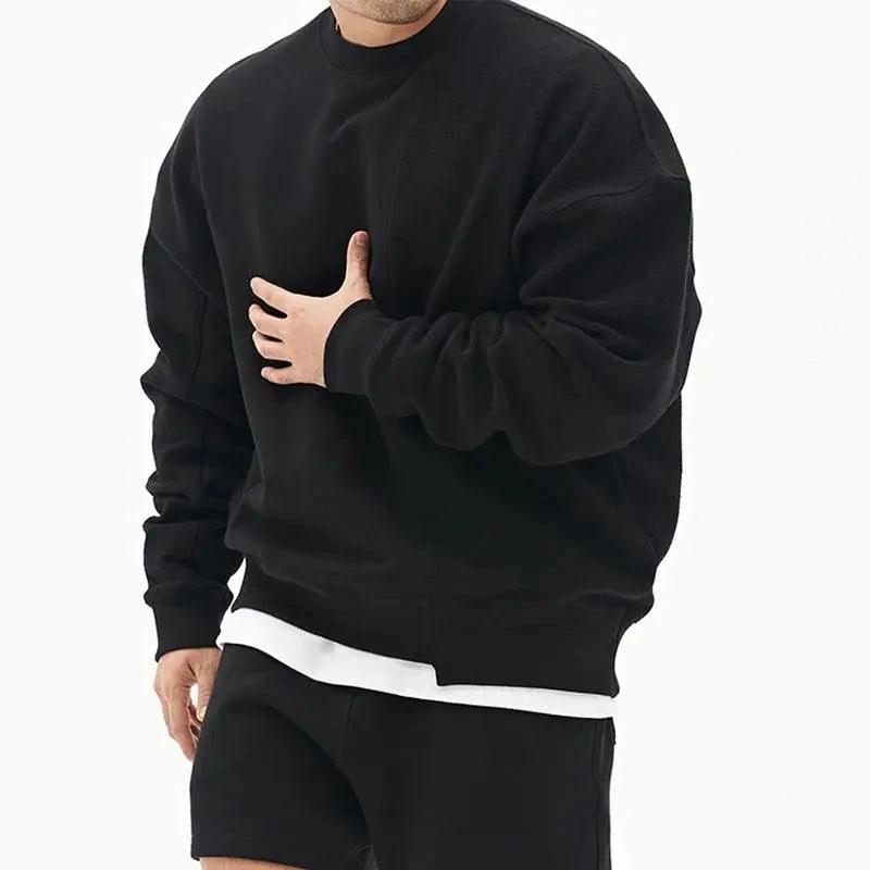 Pull en tricot à col rond ample pour hommes