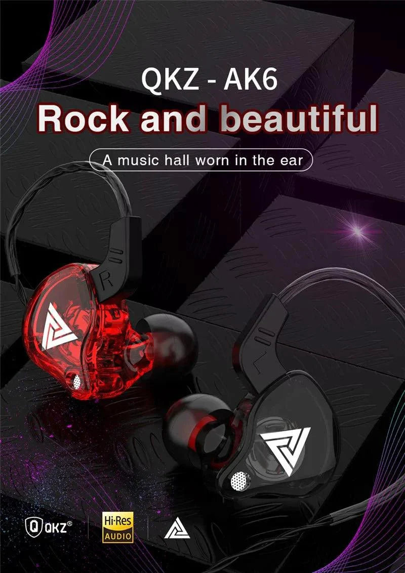 Auriculares con cable QKZ AK6 HiFi - Sonido premium con micrófono