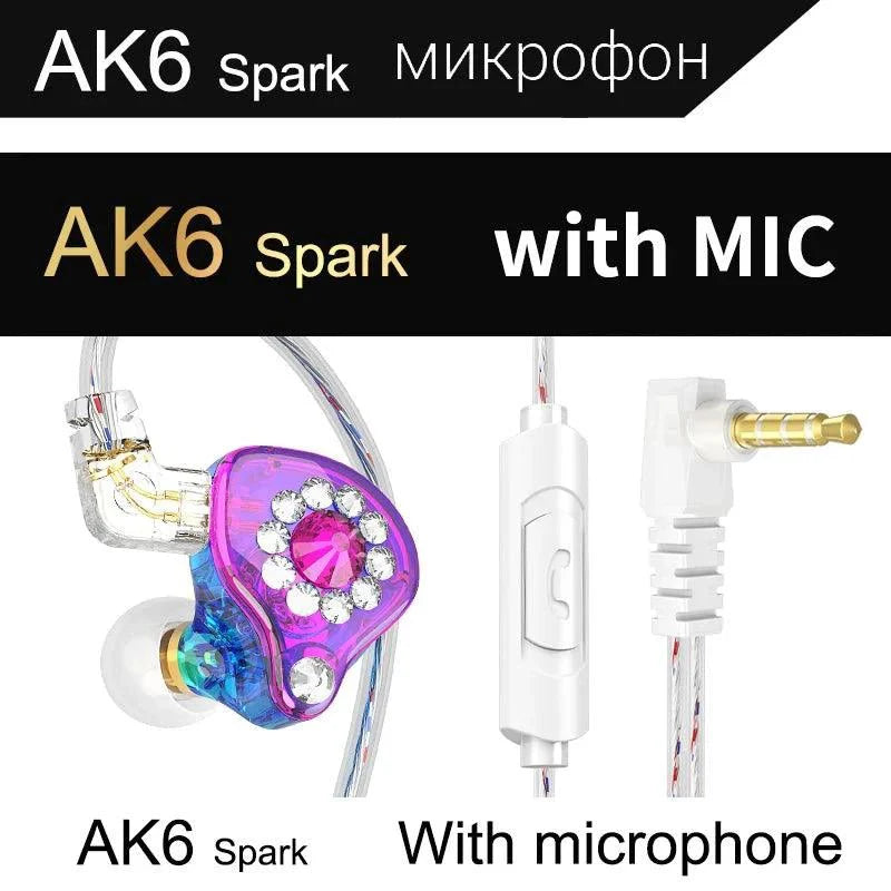 Auriculares con cable QKZ AK6 HiFi - Sonido premium con micrófono