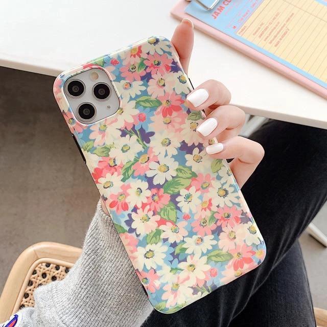 Coque de téléphone rétro Marguerite - Protection élégante pour votre smartphone