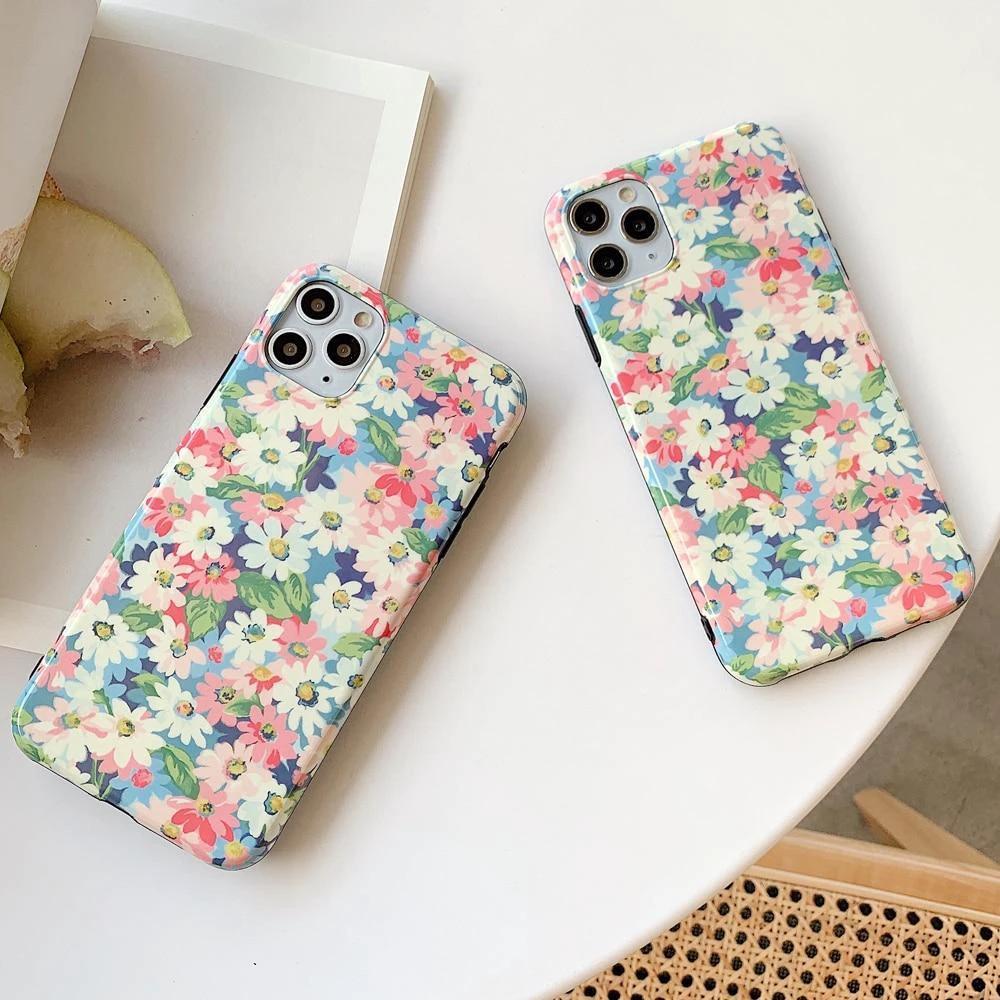 Coque de téléphone rétro Marguerite - Protection élégante pour votre smartphone