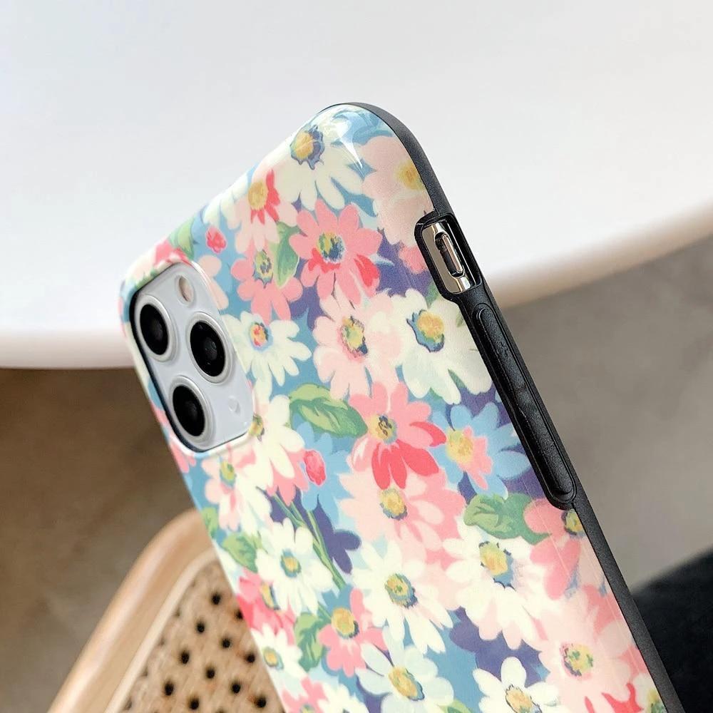 Coque de téléphone rétro Marguerite - Protection élégante pour votre smartphone