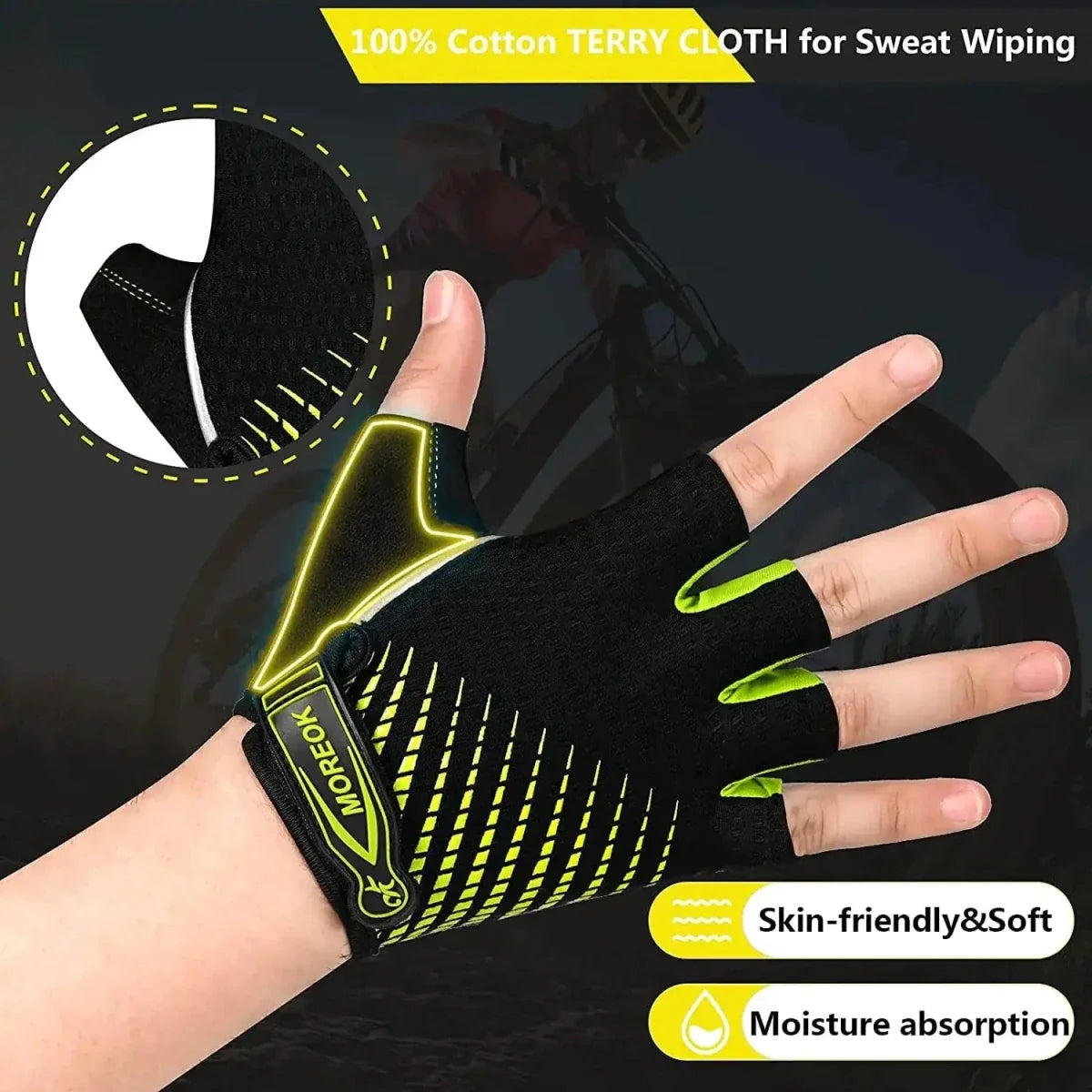 Guantes de Ciclismo de Dedos Cortos RideGuard