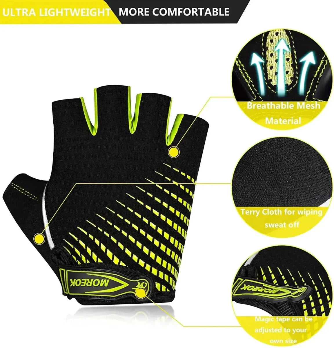 Guantes de Ciclismo de Dedos Cortos RideGuard