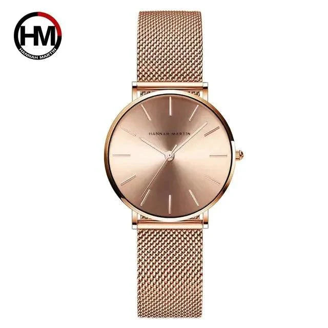 Reloj de Damas de Acero Inoxidable Color Rosa Oro