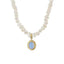 Round Medal Pearl Necklace with Irregular Pearls