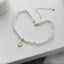 Round Medal Pearl Necklace with Irregular Pearls