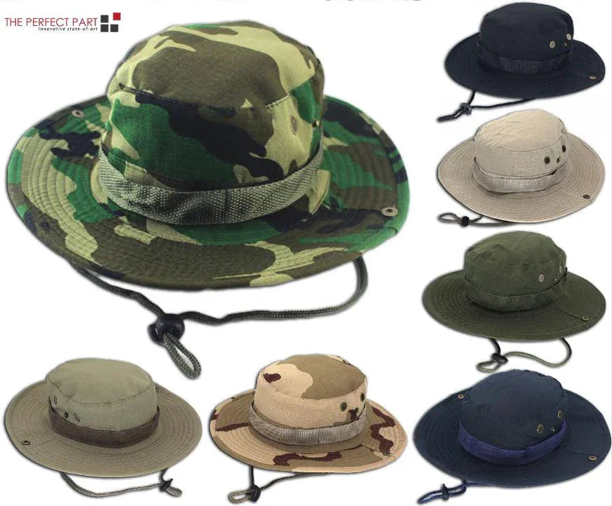 Safari Camo Sun Hat: Mesh Boonie for Outdoor Adventures