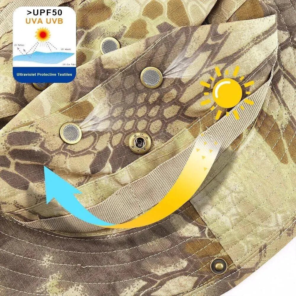 Safari Camo Sun Hat: Mesh Boonie for Outdoor Adventures