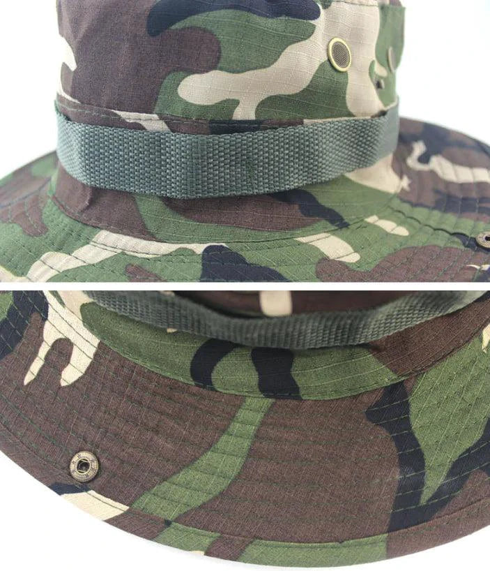 Safari Camo Sun Hat: Mesh Boonie for Outdoor Adventures
