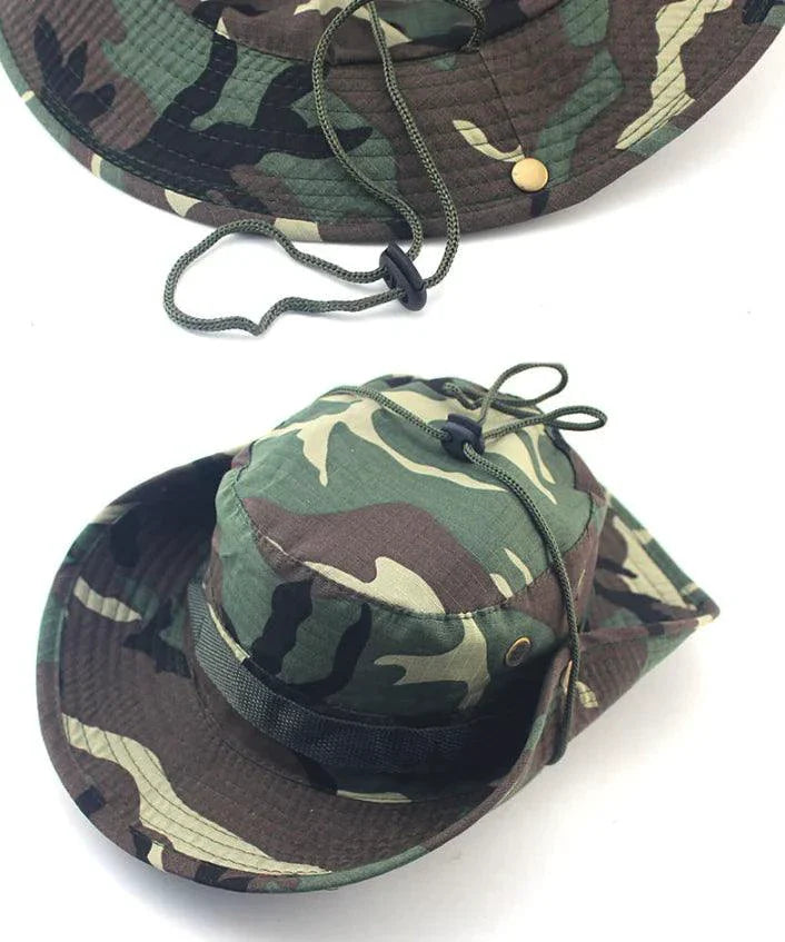 Safari Camo Sun Hat: Mesh Boonie for Outdoor Adventures