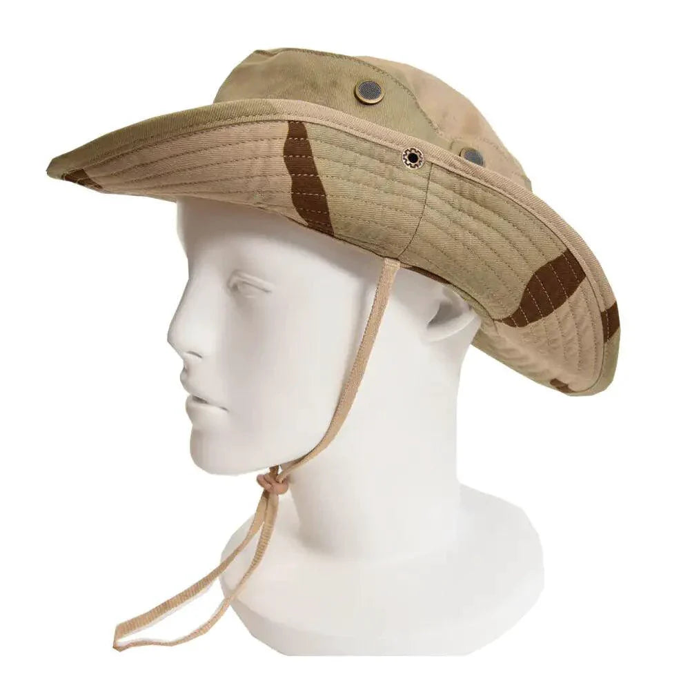 Safari Camo Sun Hat: Mesh Boonie for Outdoor Adventures