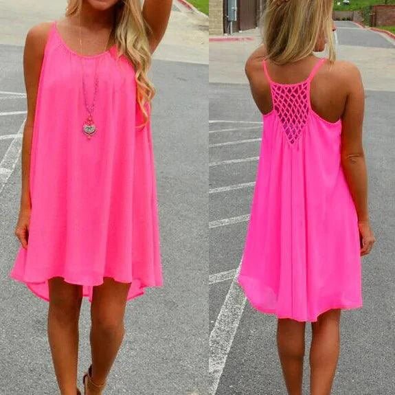 Vestido de Chiffon Soñado junto al Mar - Elegancia Sin Esfuerzo para Días Soleados