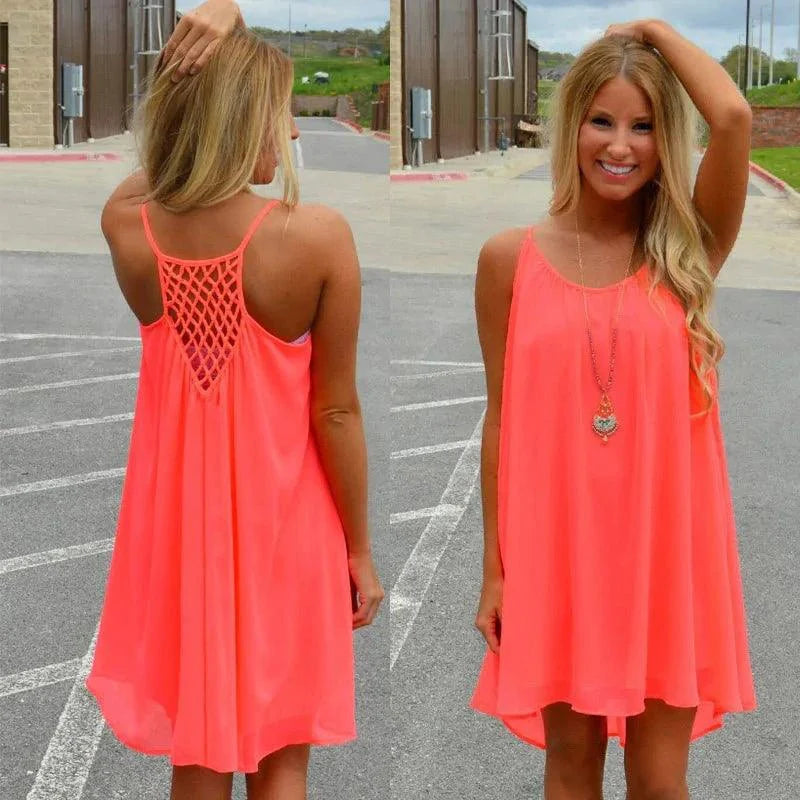 Vestido de Chiffon Soñado junto al Mar - Elegancia Sin Esfuerzo para Días Soleados