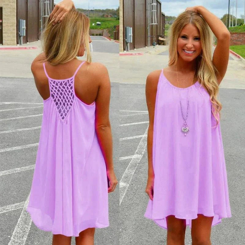 Vestido de Chiffon Soñado junto al Mar - Elegancia Sin Esfuerzo para Días Soleados