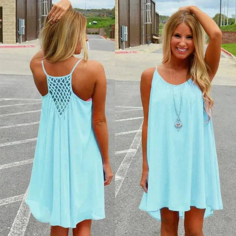 Vestido de Chiffon Soñado junto al Mar - Elegancia Sin Esfuerzo para Días Soleados