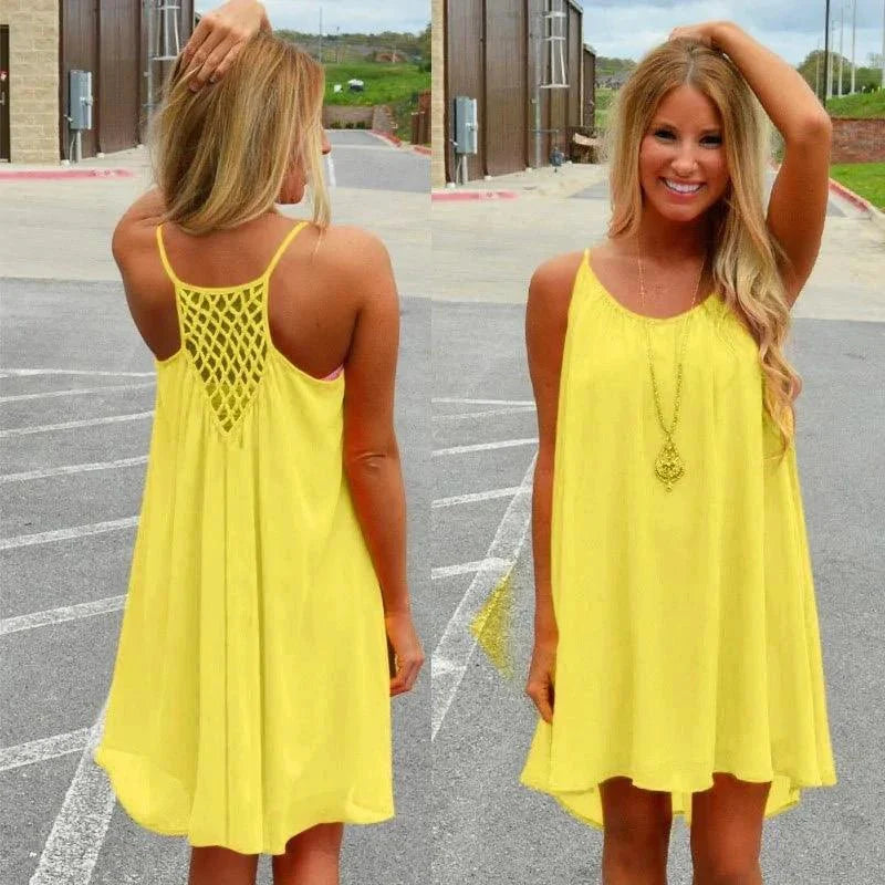 Vestido de Chiffon Soñado junto al Mar - Elegancia Sin Esfuerzo para Días Soleados