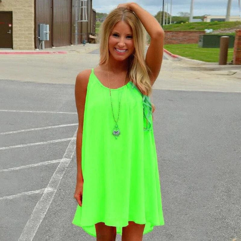 Vestido de Chiffon Soñado junto al Mar - Elegancia Sin Esfuerzo para Días Soleados