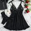 Elegant Lace Nightdress & Panty Set - Red Sleepwear for Women