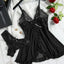 Elegant Lace Nightdress & Panty Set - Red Sleepwear for Women