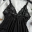 Elegant Lace Nightdress & Panty Set - Red Sleepwear for Women