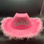 Chapeau de cowboy western pailleté avec garniture en plumes