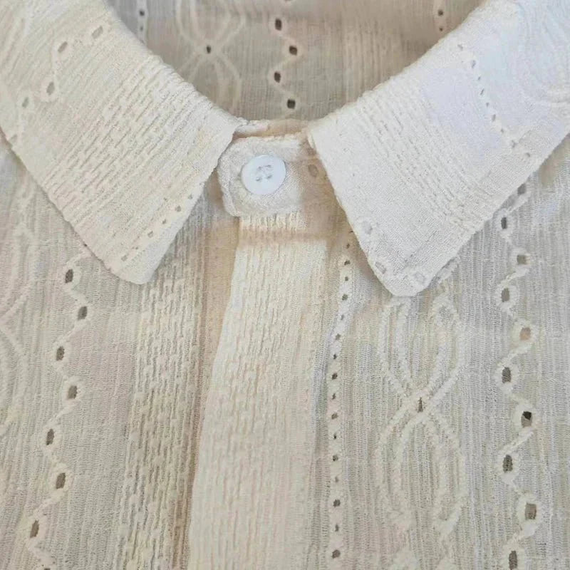 Blusa de Hombre con Solapa Elegante en Albaricoque - Camisa Casual Estilosa