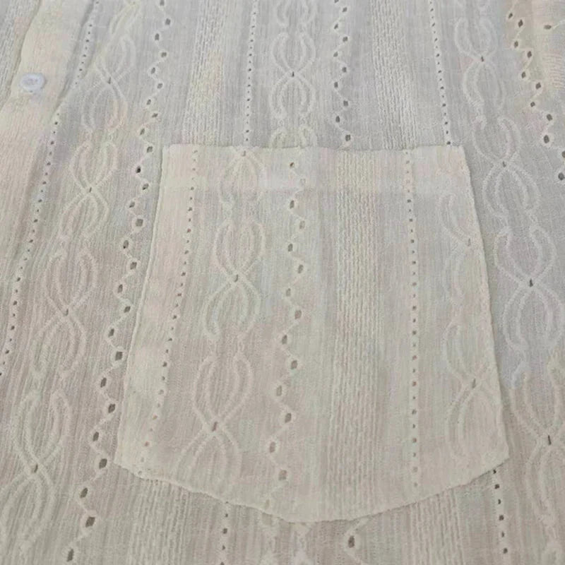 Blusa de Hombre con Solapa Elegante en Albaricoque - Camisa Casual Estilosa