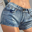Shorts en denim taille haute pour femmes été 2025 avec détail de bouton