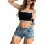 Shorts en denim taille haute pour femmes été 2025 avec détail de bouton