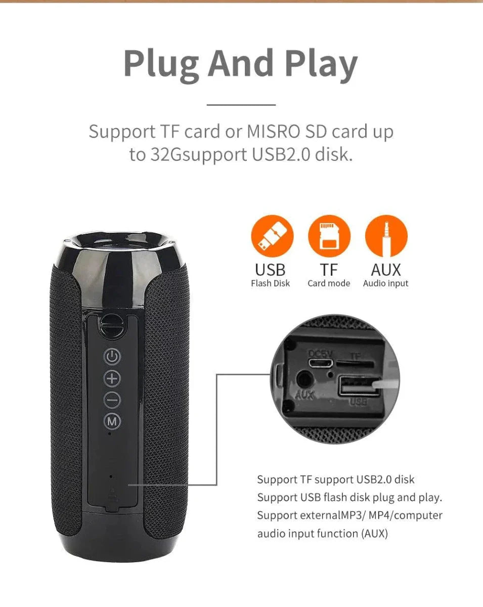 TG117 Bluetooth Speaker - Portable Waterproof TWS Speaker