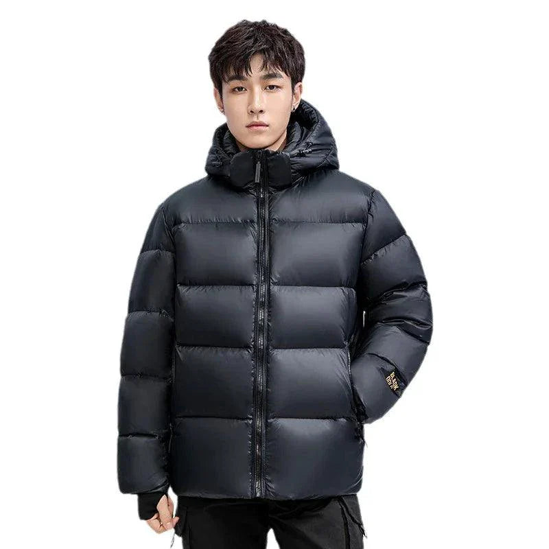 Veste d'hiver noire et dorée en duvet pour couples