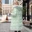 Manteau d'hiver long élégant avec col en fourrure épaisse