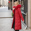 Manteau d'hiver long élégant avec col en fourrure épaisse