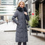 Manteau d'hiver long élégant avec col en fourrure épaisse