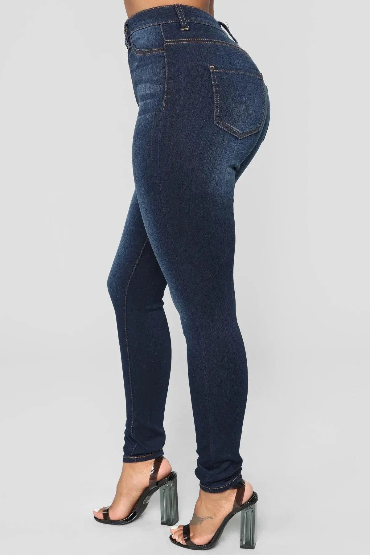 High Waist Stretch Denim Skinny Jeans for Women