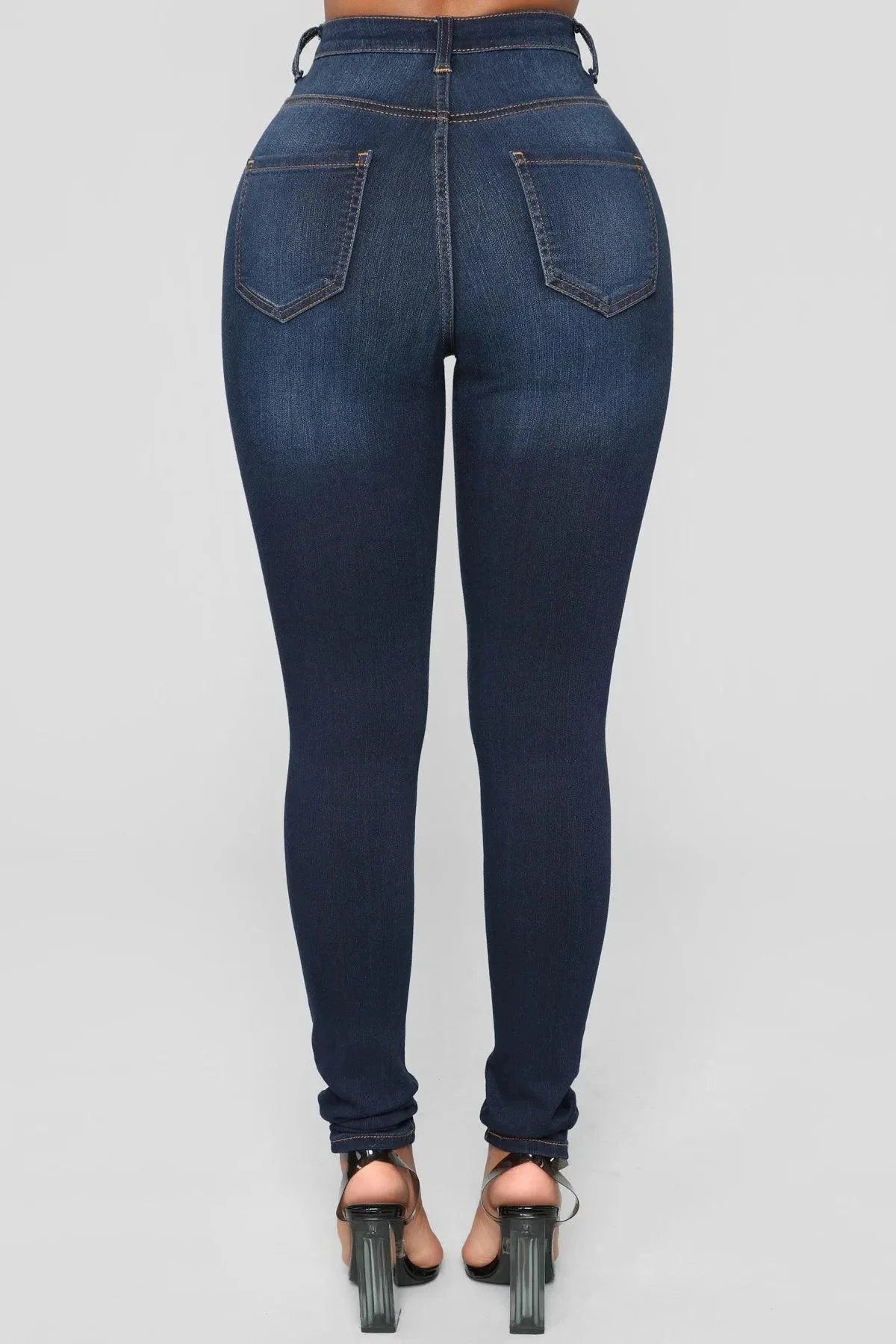 High Waist Stretch Denim Skinny Jeans for Women