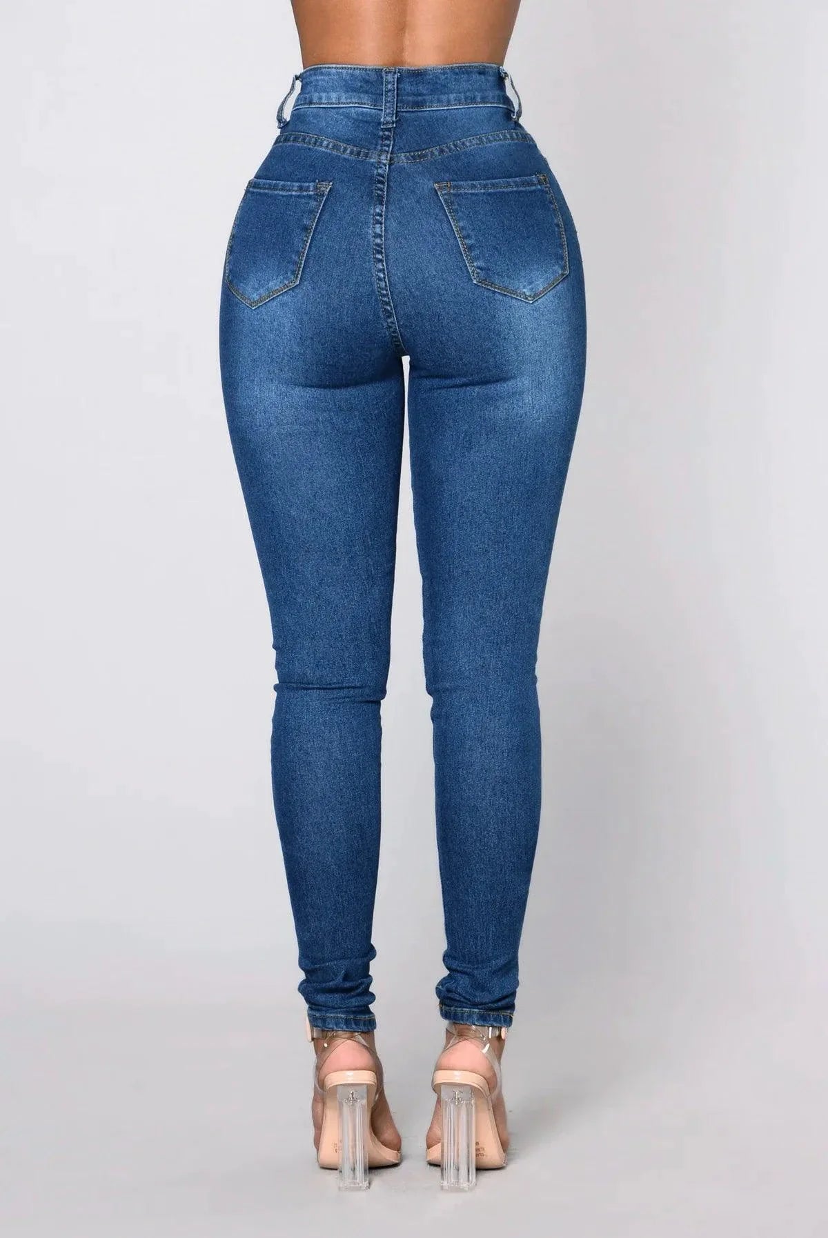 High Waist Stretch Denim Skinny Jeans for Women