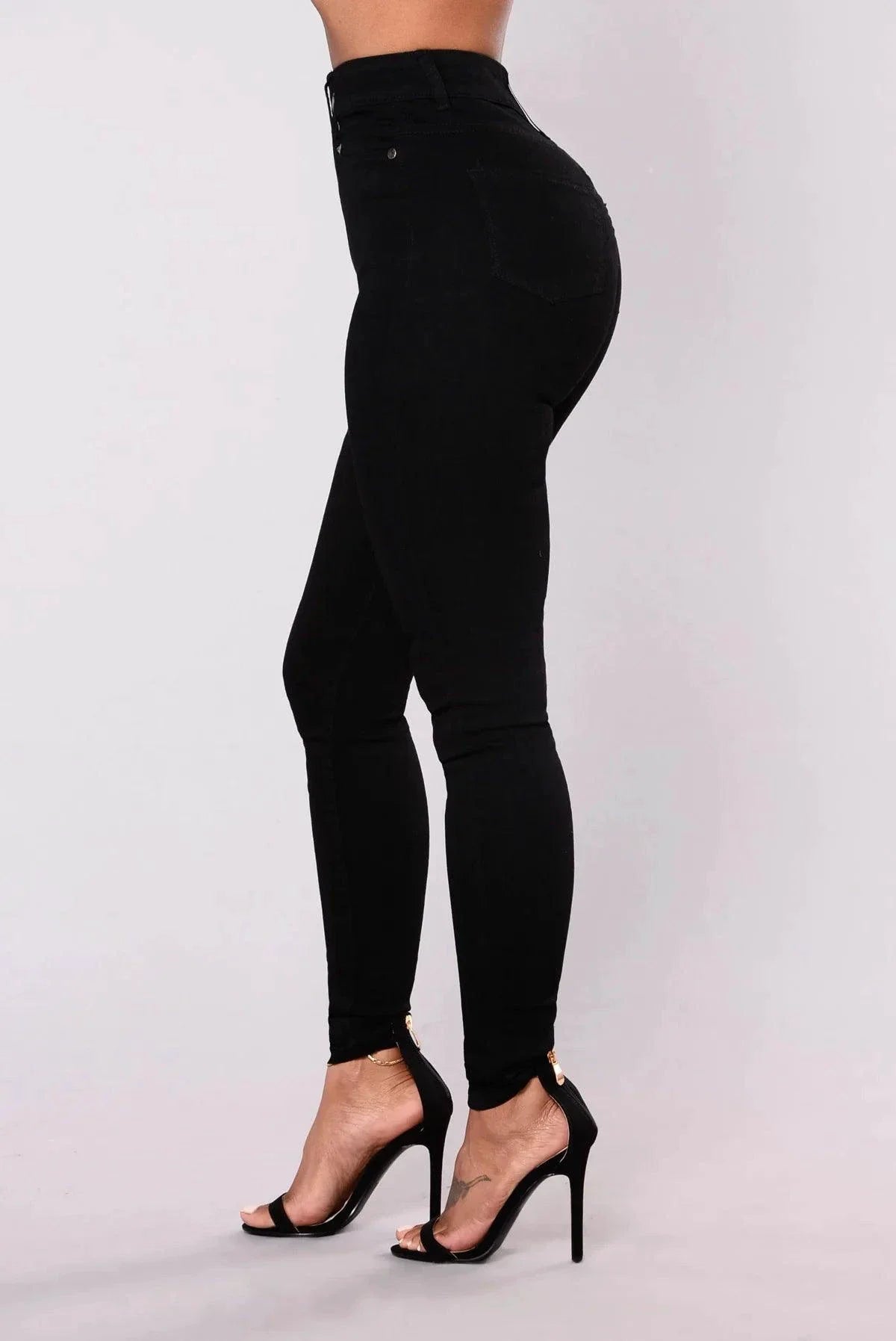 High Waist Stretch Denim Skinny Jeans for Women