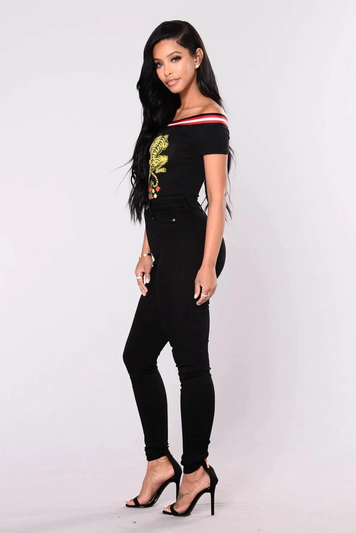 High Waist Stretch Denim Skinny Jeans for Women