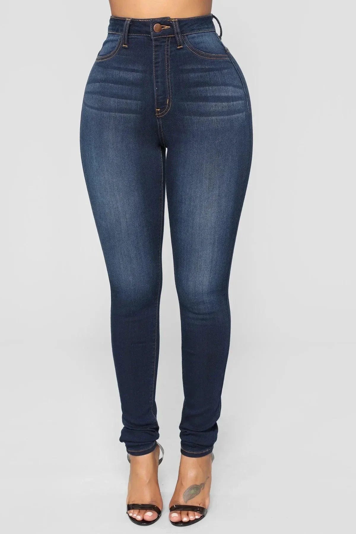High Waist Stretch Denim Skinny Jeans for Women