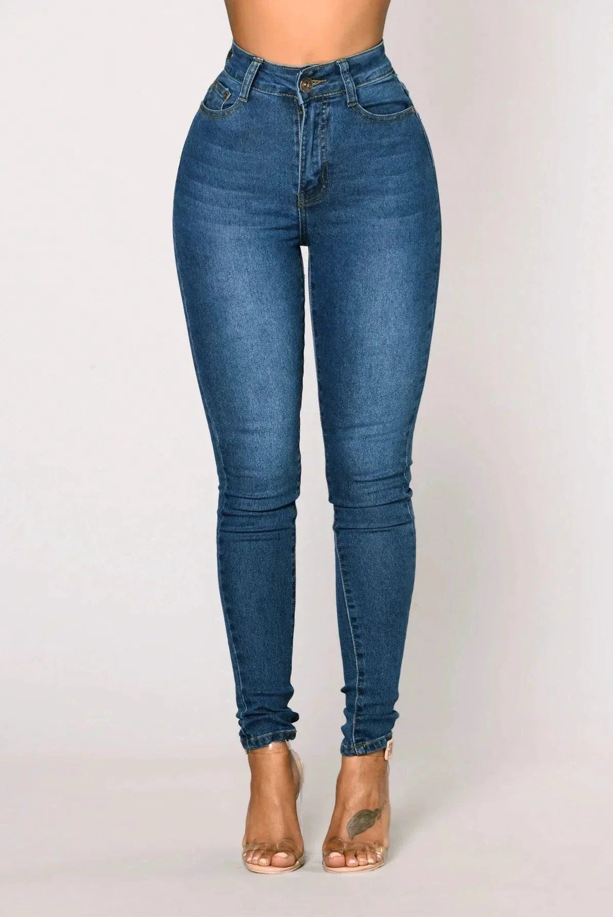 High Waist Stretch Denim Skinny Jeans for Women